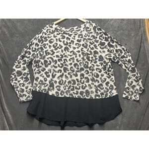 EVRI Blouse Lightweight Sweater Woman’s Sz 2X Cheetah Leopard Print Soft
